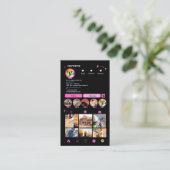 Carte De Visite Code QR rose Instagram Construction (Debout devant)