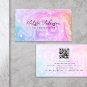 Carte De Visite Code QR rose Luxe