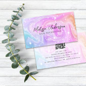 Carte De Visite Code QR rose Luxe