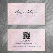 Carte De Visite Code QR rose Luxe