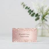Carte De Visite Code QR rose or rose confetti (Debout devant)