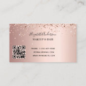 Carte De Visite Code QR rose or rose confetti (Dos)