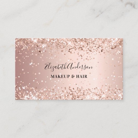 Carte De Visite Code QR rose or rose confetti (Devant)