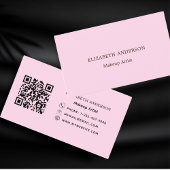 Carte De Visite Code qr rose pâle simple