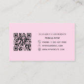 Carte De Visite Code qr rose pâle simple (Dos)