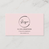 Carte De Visite Code QR rose pour entreprise professionnelle (Devant)