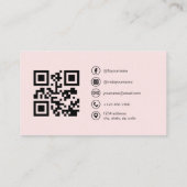 Carte De Visite Code QR rose pour entreprise professionnelle (Dos)