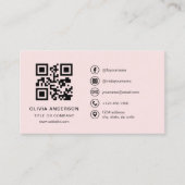 Carte De Visite Code QR rose pour entreprise professionnelle (Devant)