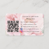 Carte De Visite Code QR rose pour flûtes roses (Dos)