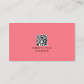 Carte De Visite Code QR Rose Professionnel Photo Votre Logo (Dos)