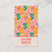 Carte De Visite Code QR rose rétro Super Floral tendance (Devant)