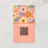 Carte De Visite Code QR rose rétro Super Floral tendance (Dos)