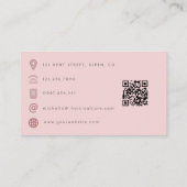 Carte De Visite Code QR rose rose rose rose pâle chic (Dos)