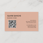 Carte De Visite Code QR rose tendance élégant moderne (Dos)