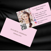 Carte De Visite Code qr rose vif photo sur les médias sociaux