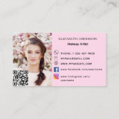 Carte De Visite Code qr rose vif photo sur les médias sociaux (Dos)