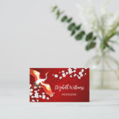 Carte De Visite Code QR | Rouge de grue japonaise (Debout devant)