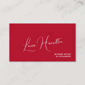 Carte De Visite Code QR rouge influenceuse beauté moderne  (Devant)