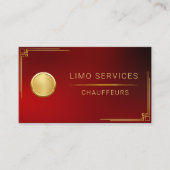 Carte De Visite Code QR Rouge Limo Driver And Chauffeur Service (Devant)