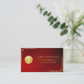 Carte De Visite Code QR Rouge Limo Driver And Chauffeur Service (Debout devant)