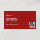 Carte De Visite Code QR Rouge Professeur École Pomme Rouge (Dos)