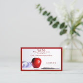 Carte De Visite Code QR Rouge Professeur École Pomme Rouge (Debout devant)