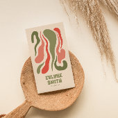 Carte De Visite Code QR rouge rouge Abstrait rétro Boho Super funk