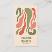 Carte De Visite Code QR rouge rouge Abstrait rétro Boho Super funk (Devant)