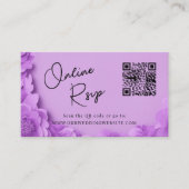 Carte De Visite Code QR RSVP en ligne pour le site web de mariage (Devant)