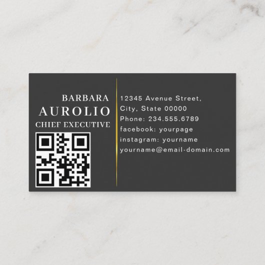 Carte De Visite Code QR | Rustic Kraft Modern Design Professionnel (Dos)