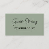 Carte De Visite Code QR Sage Vert Psychologue (Devant)