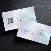 Carte De Visite Code QR Salon de Beauté holographique Moderne 