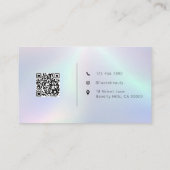 Carte De Visite Code QR Salon de beauté holographique moderne arc- (Dos)