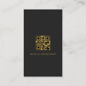 Carte De Visite Code QR Salon de Coiffure Noir (Dos)