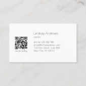 Carte De Visite Code QR Salon Logo Blush Gold Glow (Dos)