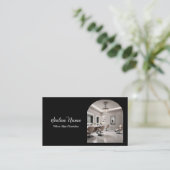 Carte De Visite Code QR Salon Spa Arche Moderne Noir Blanc (Debout devant)