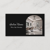 Carte De Visite Code QR Salon Spa Arche Moderne Noir Blanc (Devant)