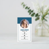 Carte De Visite Code QR Sarcelle Photo Connectez-vous Avec Moi Min (Debout devant)