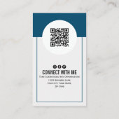 Carte De Visite Code QR Sarcelle Photo Connectez-vous Avec Moi Min (Dos)
