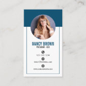 Carte De Visite Code QR Sarcelle Photo Connectez-vous Avec Moi Min (Devant)