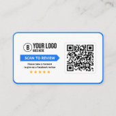 Carte De Visite Code QR scannable 5 étoiles pour avis Facebook Bus (Devant)