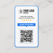 Carte De Visite Code QR scannable 5 étoiles pour avis sur Facebook (Devant)