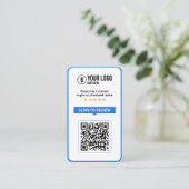 Carte De Visite Code QR scannable 5 étoiles pour les avis Facebook (Debout devant)