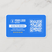 Carte De Visite Code QR scannable 5 étoiles pour les avis sur Face (Devant)