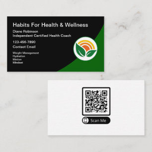 Carte De Visite Code QR scannable de coach santé certifié
