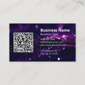 Carte De Visite Code QR scannable de logo moderne violet (Devant)