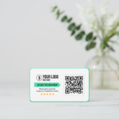 Carte De Visite Code QR scannable de notation 5 étoiles pour les a (Debout devant)
