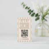 Carte De Visite Code QR scannable des médias sociaux Groovy Beige (Debout devant)