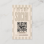 Carte De Visite Code QR scannable des médias sociaux Groovy Beige (Devant)