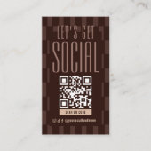 Carte De Visite Code QR scannable des médias sociaux marron et bei (Devant)